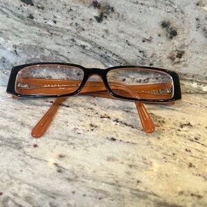 PRADA VPR10F 2BX-101 51mm Black Orange Eyeglasses Frames Italy